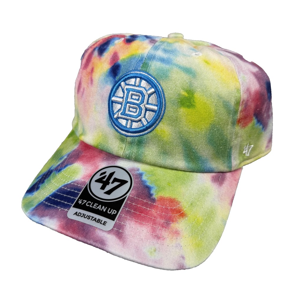 Boston Bruins Hat Cap Strap Back Tie Dye 47 Clean Up Adjustable NHL Hockey‎ NWT